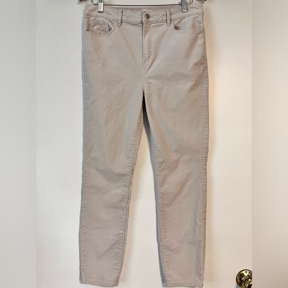 LOFT Corduroy Jeans High Waist Skinny Cords Light Cream 10P / 30 NWOT New